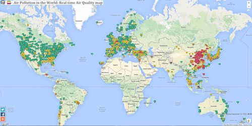 Thế giới bản đồ ô nhiễm không khí thế giới và tình hình hiện tại