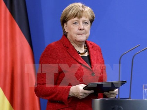 Thủ tướng Angela Merkel tại cuộc họp ở Berlin ngày 9/11 (Nguồn: EPA/TTTXVN)